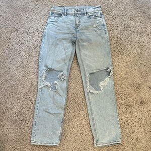 American Eagle Outfitters Light Blue Straight Leg Jeans size 0 long